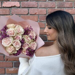 Pink Rose and Wax Flower