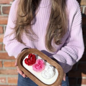 Rose Heart Candle Hand Made