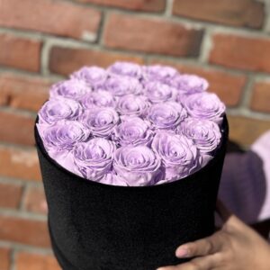 Purple Rose Everlasting Velvet Flower Box (Large)