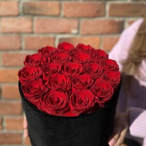 Red Rose Everlasting Velvet Flower Box (Large)