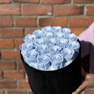 Blue Rose Everlasting Velvet Flower Box (Large)