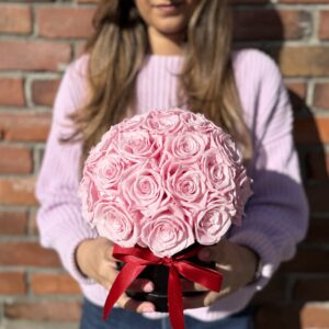 Pink Rose Dome Everlasting Flower Box (Medium)